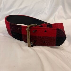 Red and Black Plaid Belt